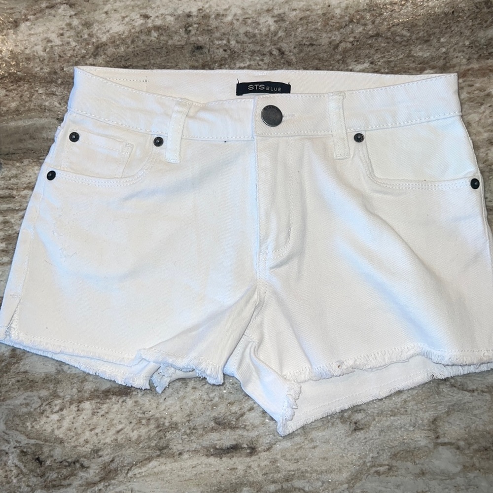 STS Blue, White Denim Shorts